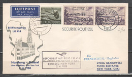 Lussemburgo 1958 - Volo Inaugurale Hamburg-Bruxelles-New York         (g7137) - Covers & Documents
