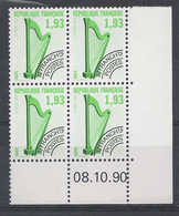 HARPE - PREO N° 210 - Bloc De 4 COIN DATE - NEUF** - 8/10/90 - Voorafgestempeld