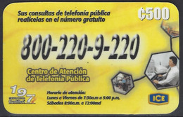 Costa Rica Phonecard, Centro De Atención Telefónica A Clientes, 1ª Emisión, C500 Remote Memory 2002 USED - Costa Rica