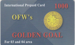 Philippines, OFW's Golden Goal, International Prepaid Card, Bangko Sentral, 2 Scans - Philippines