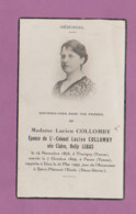 Faire Part De Décès  LUCIEN COLLONBY épouse Du Lt Colonel  LUCIEN COLLOMBY - Religion & Esotericism