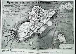 ► 1933 CLERMONT FERRAND  - Plan De Fouilles Du  Village Gaulois De Gergovie   - Coupure De Presse (Encadré Photo) - Architecture