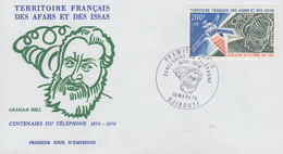 Enveloppe  FDC  1er Jour  TERRITOIRE  FRANCAIS   Des   AFARS  Et  ISSAS   Centenaire  Du  Téléphone  Graham  BELL   1976 - Otros & Sin Clasificación