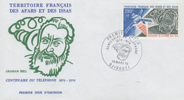 Enveloppe  FDC  1er Jour  TERRITOIRE  FRANCAIS   Des   AFARS  Et  ISSAS   Centenaire  Du  Téléphone  Graham  BELL   1976 - Other & Unclassified