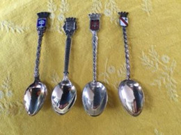 Lots De 4 Cuillers à Blasons De Villes - Spoons