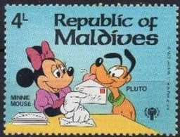 MALDIVES - DISNEY - 1979 - MINNIE - PLUTO - FERMANT UNE LETTRE - CLOSING A LETTER - - Maldives (1965-...)