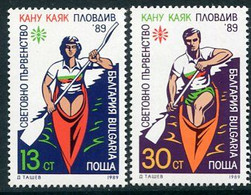 BULGARIA 1989  Canoe World Championships MNH / **.  Michel 3772-73 - Unused Stamps