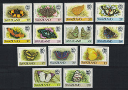 Swaziland Butterflies 13v 1987 MNH SG#516-528 MI#515-527 CV£9.65 - Swaziland (1968-...)