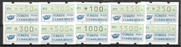 Turkey Mnh ** Lot Of 10 Distributors / Vending Machine Stamps 1987 (with High Values) - Distributori