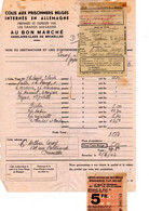 Croix-Rouge  Prisonnier Stalag X B 1943 Inventaire Envoi De Colis Au Bon Marché Vaxelaire-Claes Bruxelles - Documenten