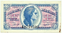 ESPAÑA - 50 Centimos - 1937 - Pick 93 - Serie A - Guerra Civil War Spain - Autres & Non Classés