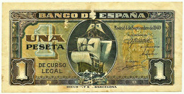 ESPAÑA - 1 Peseta - 04.09.1940 - Pick 122 - Serie B - SPAIN - Santa Maria - 1-2 Peseten