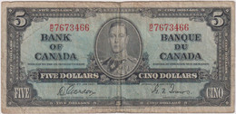 CANADA 5 DOLLARS 1937 , GORDON - TOWERS , P-60b - Kanada