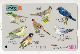 JAPON TELECARTE OISEAUX - Sperlingsvögel & Singvögel