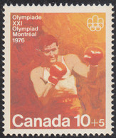 Canada 1975 MNH Sc #B8 10c + 5c Boxer Olympic Symbols - Ungebraucht