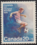 Canada 1976 MNH Sc #B12 20c + 5c Soccer Olympic Symbols - Nuevos