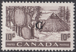 Canada 1950-51 MNH Sc #O26 G On 10c Fur - Drying Pelts - Aufdrucksausgaben