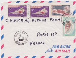 NOUVELLE CALEDONIE - LETTRE NOUMEA POUR PARIS 1971 - CACHET ADMINISTRATION PENITENTIAIRE AU VERSO - Storia Postale