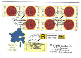 Luxembourg 2001 Paris Traité ¦ Treaty ¦ Vertrag 1951 - Storia Postale