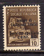 EMISSIONI LOCALI CASTIGLIONE D'INTELVI 1945 MONUMENTI CENT. 50 SU 10c MNH - Lokale/autonome Uitgaven