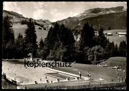 ÄLTERE POSTKARTE RIEZLERN SCHWIMMBAD FREIBAD BAD KLEINWALSERTAL Stempel Sondertarif Ansichtskarte AK Postcard Cpa - Kleinwalsertal