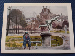 Old USSR Postcard  - Soviet Painter  Deineka "Tuileries Garden "  - Paris - Old Postcard - Zonder Classificatie