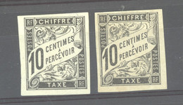 0co  489 -  Colonies Générales  -  Taxes  :  Yv  6-6a   (*)   Papier Blanc Et Jaune - Taxe
