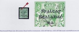 Ireland 1922 Thom Rialtas Blue-black ½d Used, Unusual Variety "Large Dot Before Left 2 In ½" - Gebruikt