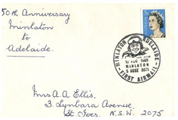 (EE 33) Australia - 1969 - Minlaton To Adelaide 1st Air Mail 50th Anniversary - Ohne Zuordnung