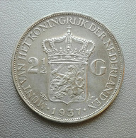 Netherlands 1937 2 1/2 Gulden Half Wilhelmina Olanda Fiorino [2] - 2 1/2 Gulden