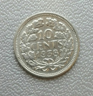 Netherlands 1938 10 Cents Wilhelmina Olanda Fiorino - 10 Cent