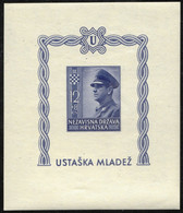 CROATIE / CROATIA / HRVATSKA 1943 Mi.Block.4B 12k+8k Blue Mint** (MOGNH) - Croatia