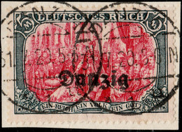 DANZIG 1920 (31.7) " DANZIG / * 1 U " Date Stamp (Wolff 115a) On Mi.15B - Usati