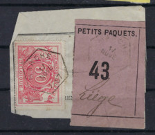 SP 11 / TR 11 Fragment Met Etiquette PETITS PAQUETS : Nr. 43 HEXAGONALE Stempel MARCHE > LIEGE ! LOT 269 - Documentos & Fragmentos