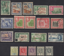 FIJI 1903-46 COLLECTION KGVI AND PICTORIALS  OF (19) STAMPS USED. - Fidji (...-1970)