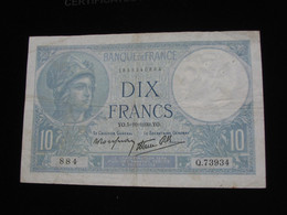 10 Dix Francs Minerve Type 1915 Modifié  5=10=1939   **** EN ACHAT IMMEDIAT **** - 10 F 1916-1942 ''Minerve''
