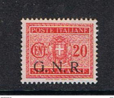 R.S.I.:  1944  TASSE  -  20 C. CARMINIO  N. -  SASS. 49 - Postage Due