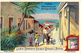 LIEBIG , CROMO ANTIGUO , CUBA - HAFENSTRASSE VON SANTIAGO DE CUBA - Liebig