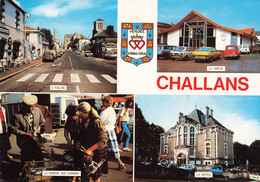 85 Challans Carte 4 Vues Eglise Marché Aux Canards Mairie CPM Voiture Auto Renault 4L R15 - Challans