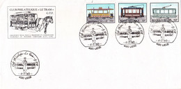 B01-284 Enveloppe FDC 2079 2080 2081 12-02-1983 4020 Liège Cheval Tram !!! Longue 23cms Envoi A4 - 1981-1990