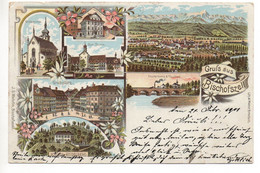 LITHO Gruss Aus BISCHOFSZELL Gel. 1901 N. Müllheim (kleiner Einriss Unten Rechts) - Bischofszell