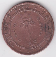 Ceylon. 5 Cents 1870. Victoria. Copper. KM# 93 - Sri Lanka (Ceylon)