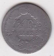 SUISSE. 1/2 Franc 1882 B, En Argent - 1/2 Franc