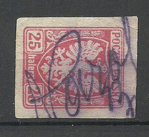 POLEN Poland 1919 Hand-made Provisional Cancellation Michel 61 - Oblitérés