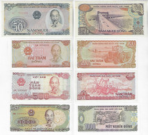 Vietnam Banknote 50 200 500 And 1000 Dong 1985/1988 Pick-97 100 101a And 106a Ho Chi Minh Uncirculated - Vietnam