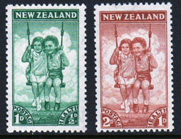 New Zealand 1942 Set Of Health Stamps Showing Children On A Swing. - Unused Stamps