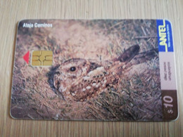 URUGUAY CHIPCARD  BIRD /VOGEL  $10  ATAJA CAMINOS        Nice Used Card    **4513** - Uruguay