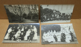 HYERES (83) 4 Cartes Photos Hopital Militaire Guerre 1914-18 Petit Séminaire Saint Charles Belles Animations - Hyeres