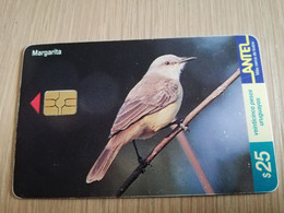 URUGUAY CHIPCARD  BIRD /VOGEL  $25  MARGARITA           Nice Used Card    **4521** - Uruguay