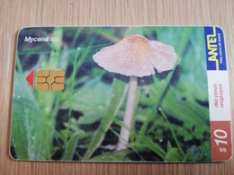 URUGUAY CHIPCARD  MUSHROOM/FUNGHUS   $10 MYCENA SP              Nice Used Card    **4533** - Uruguay